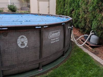 18' Round Above Ground Swimming Pool with sand Filter Pump System and solar cover