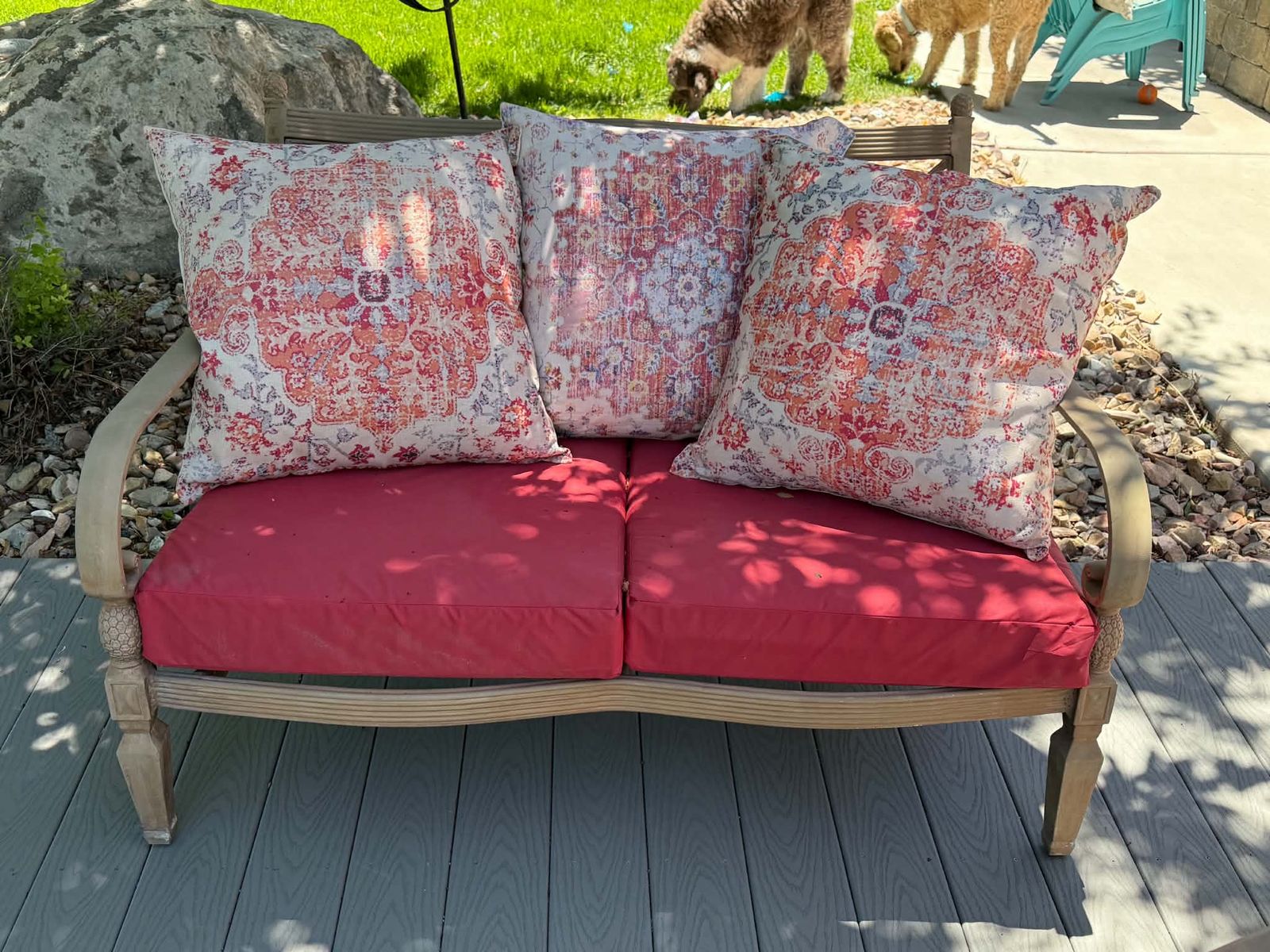 Aluminum patio bench and table