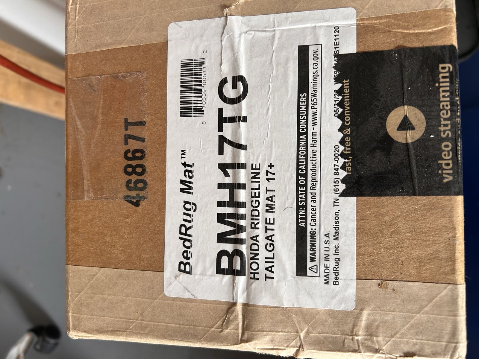 BedRug Mat BMH17TG Honda Ridgeline and Tailgate Mat