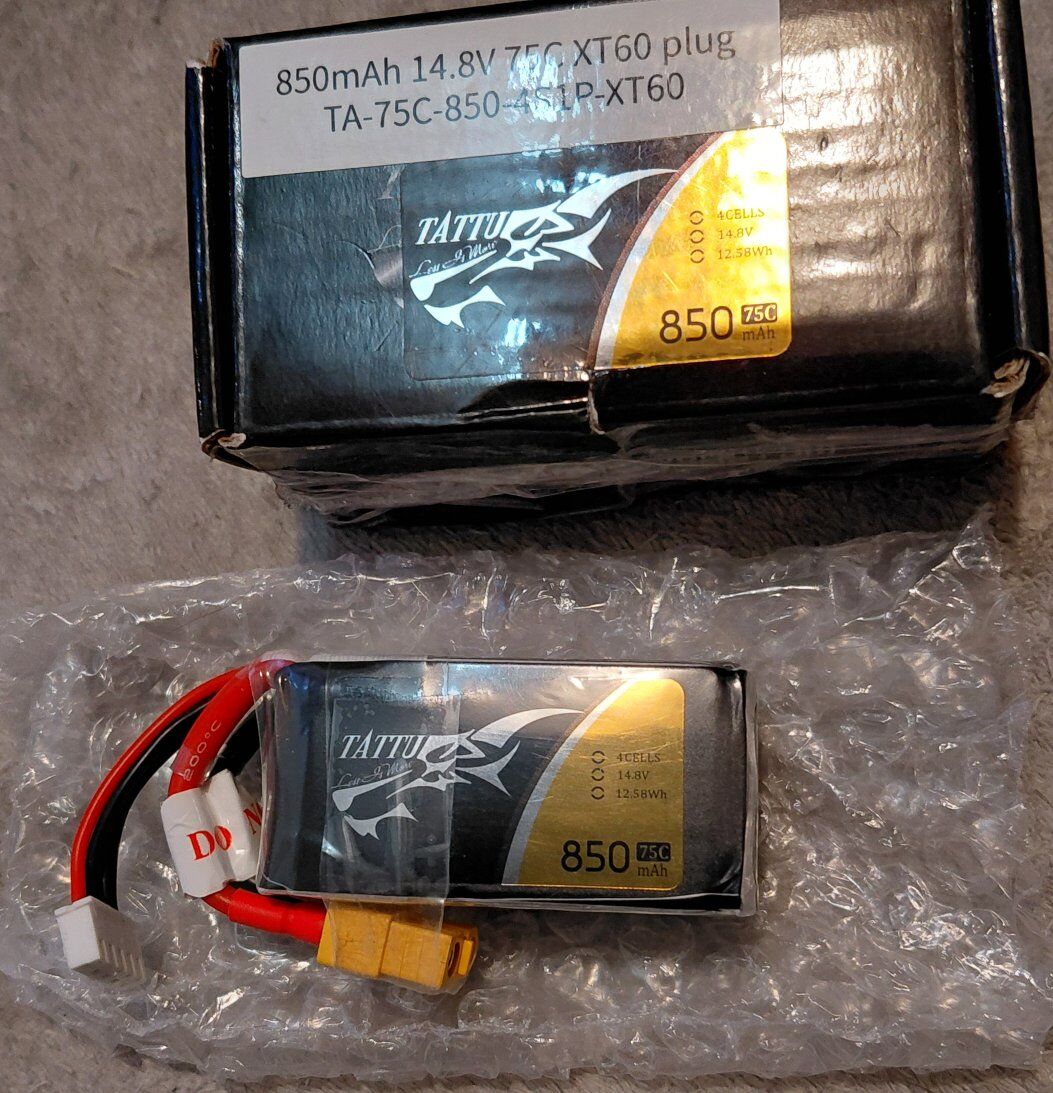 tattu 14.8v 850mah 75c lipo