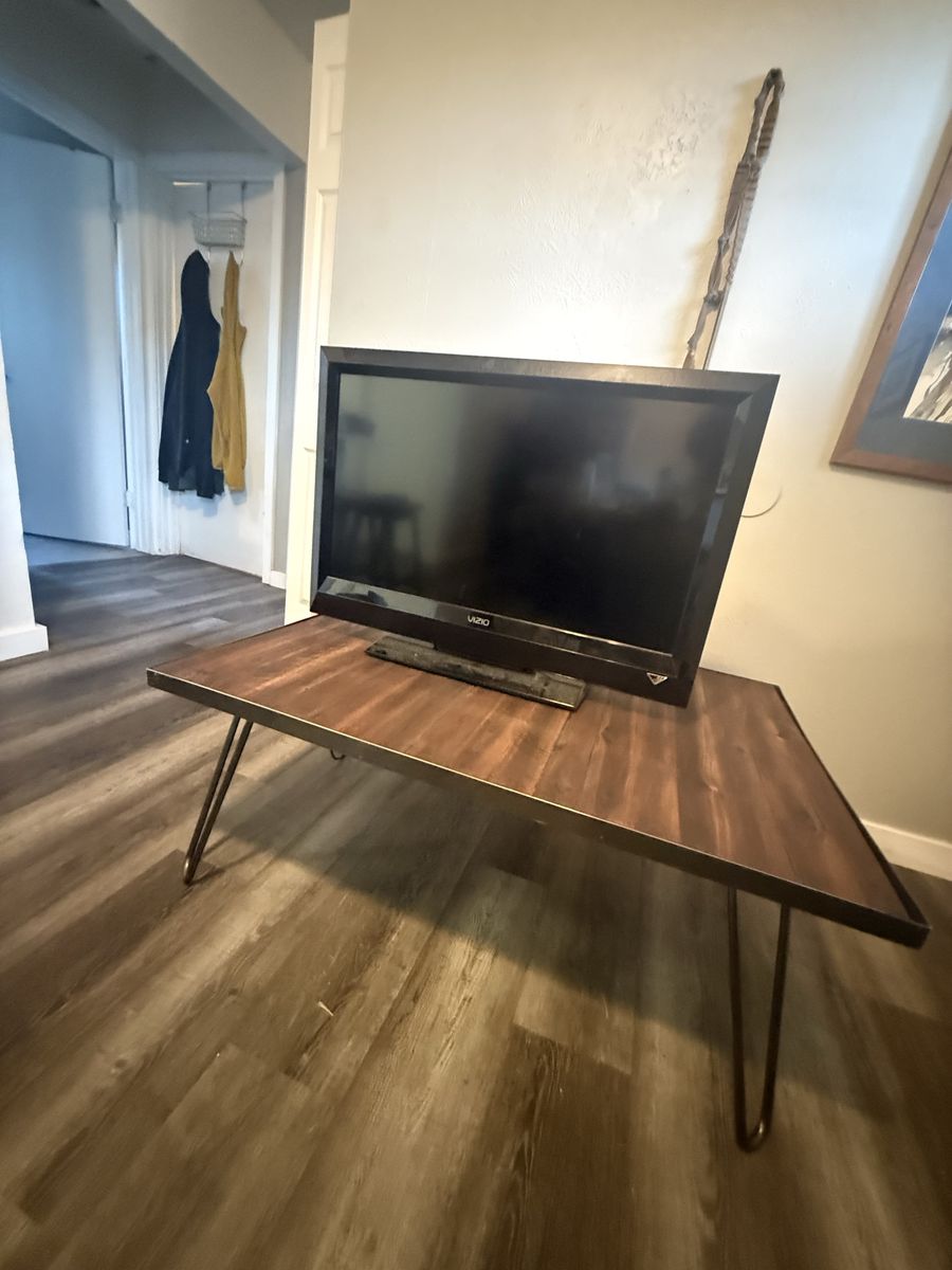 Dark walnut hairpin coffee table