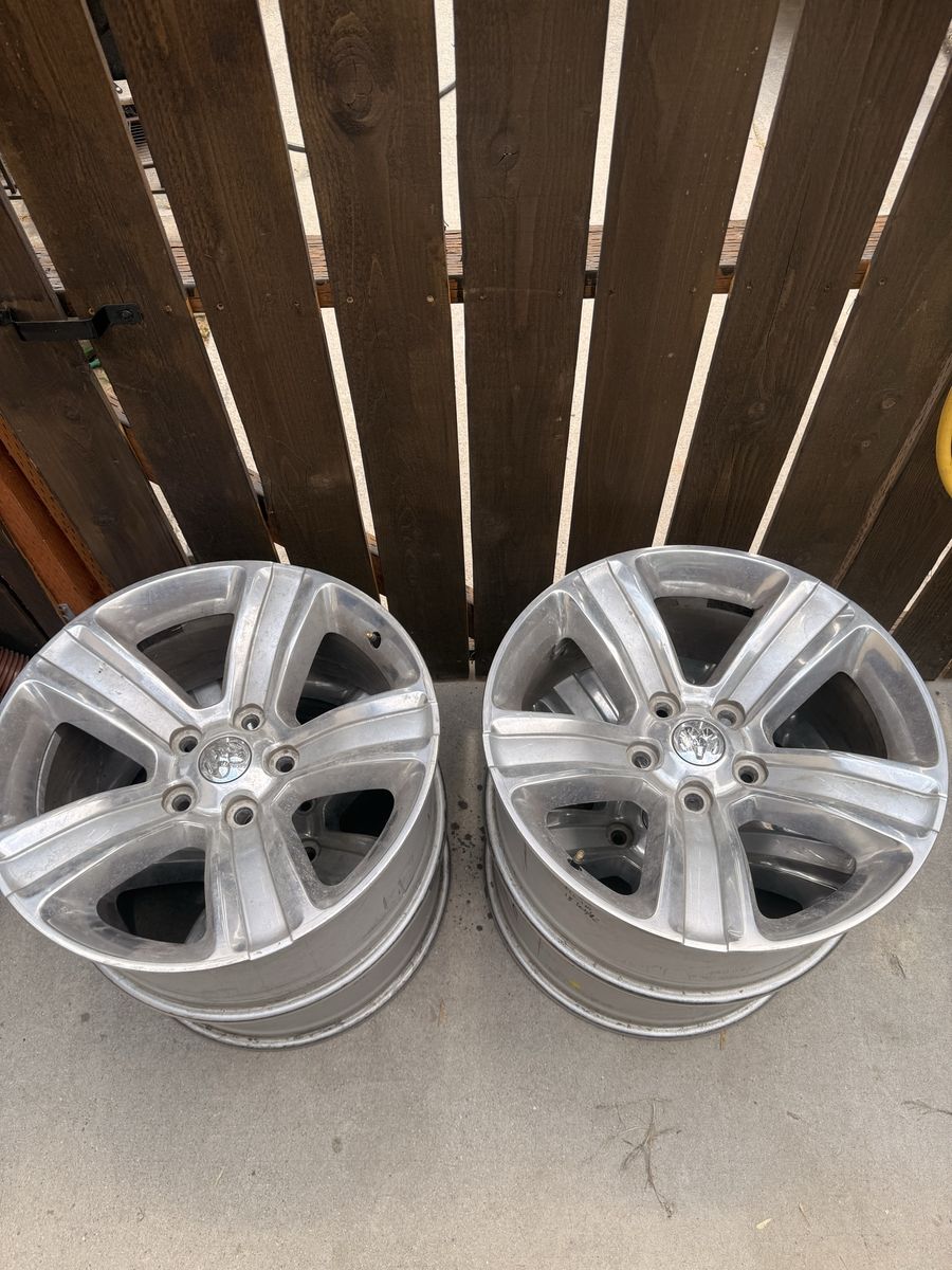 Used OEM Dodge Ram 5-Spoke Silver Aluminum Alloy Rims (Set of 4)
