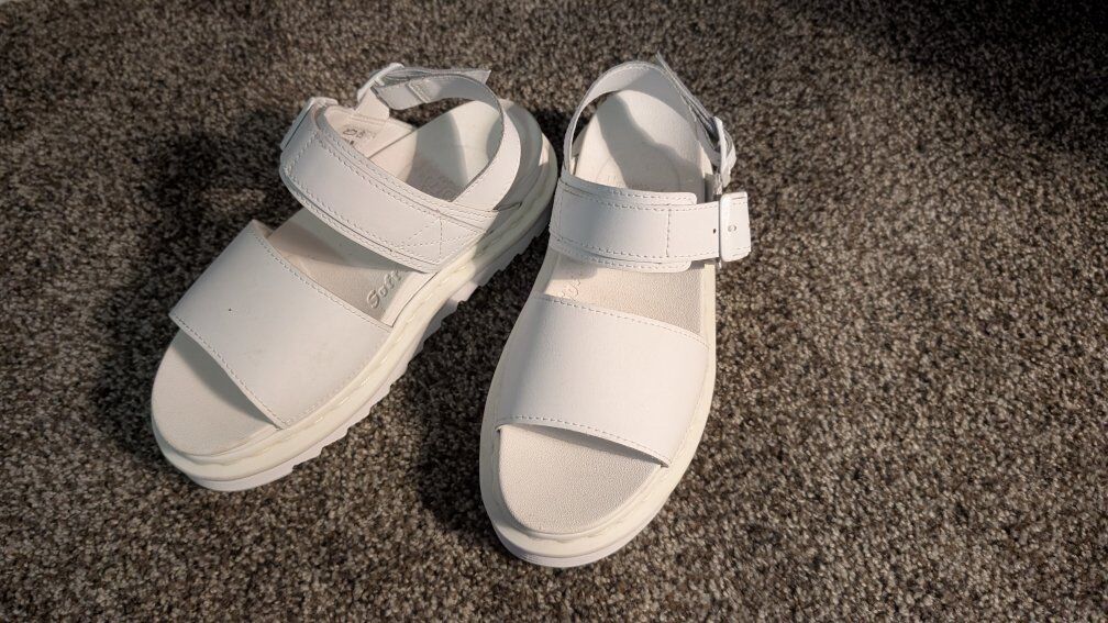 Dr Martens White platform sandals