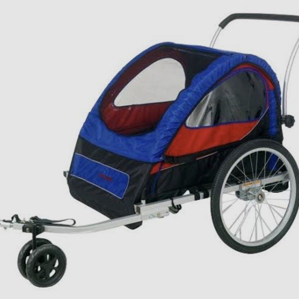 Complete with Bike Coupler! Schwinn Trailblazer Double Bicycle Trailer Jogger Stroller