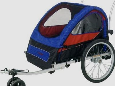 Complete with Bike Coupler! Schwinn Trailblazer Double Bicycle Trailer Jogger Stroller