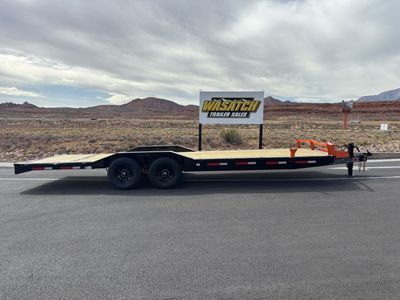 2026 RawMaxx Classic Orange+Jet Black 7X24 ECX Flatbed Equipment Car Hauler 14K