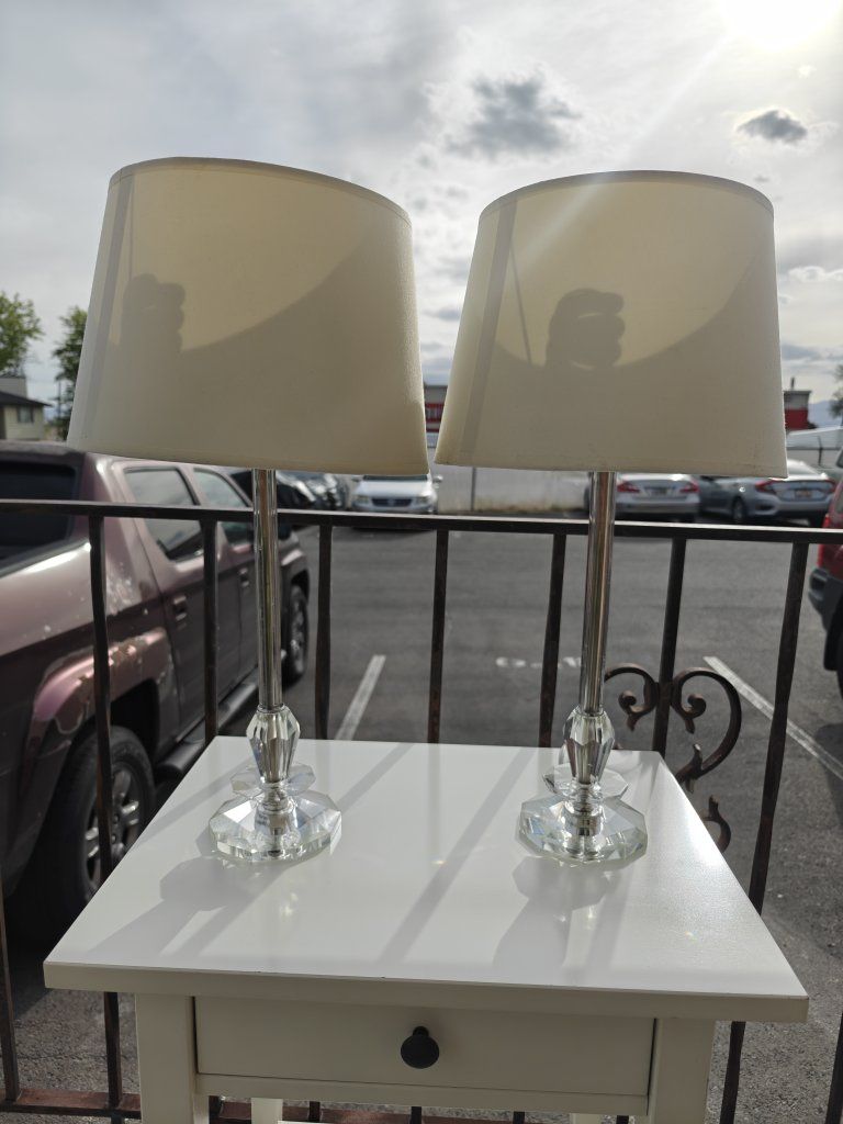 Vintage Crystal Lamps (Pair)