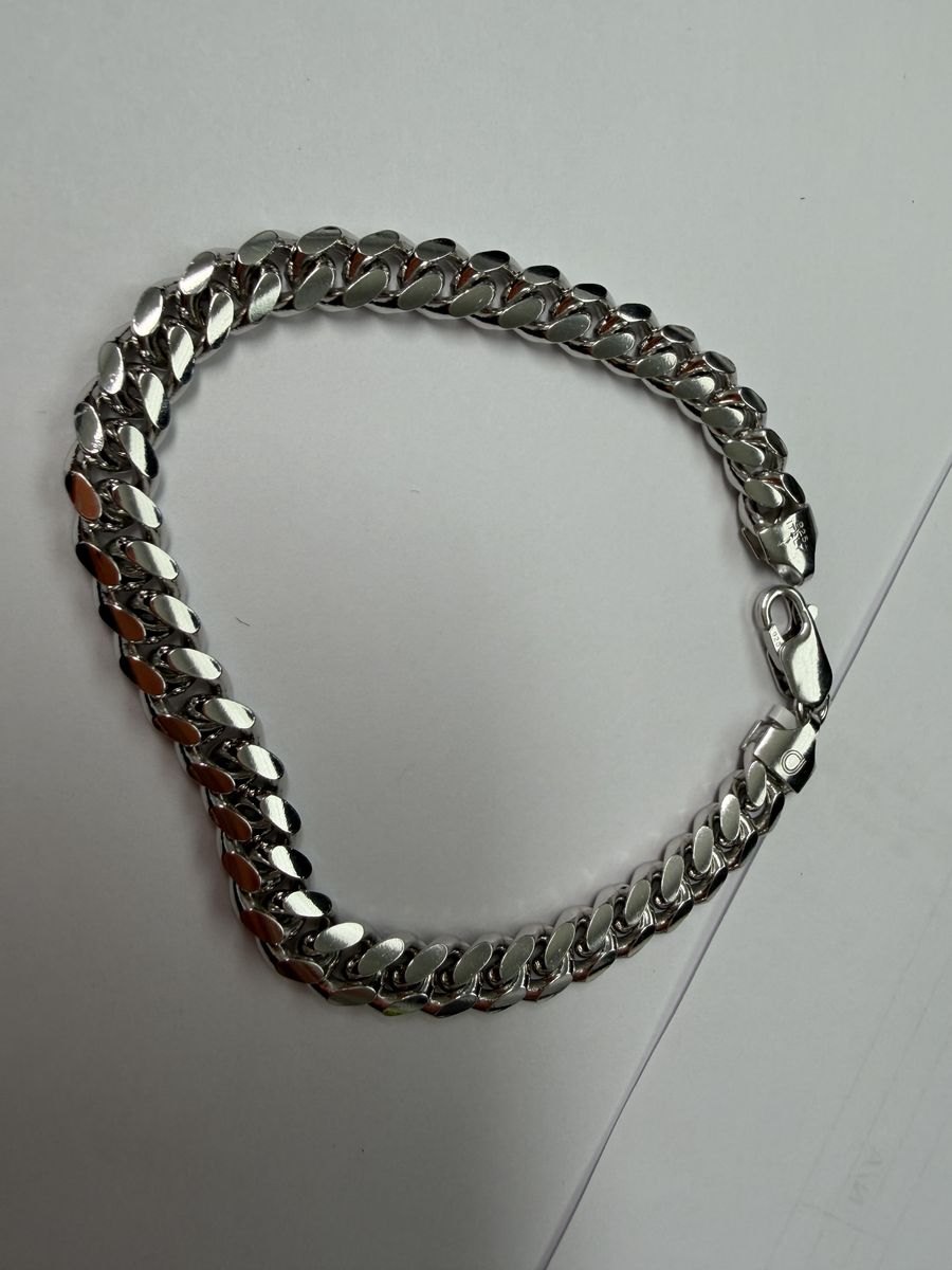 Silver Miami Cuban Link Chain Bracelet