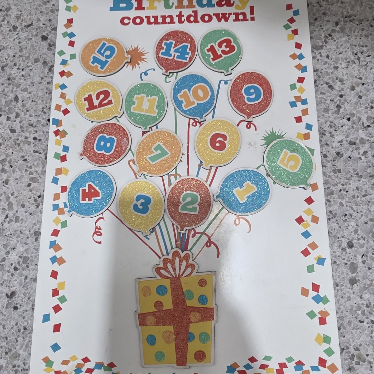 Birthday countdown calendar