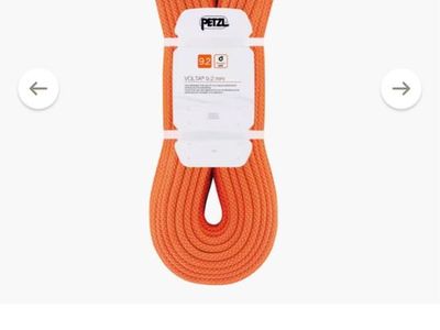 Petzl Volta 9.2mm Dry Rope - Orange Climbing Rope with KLIFF Rope Bag