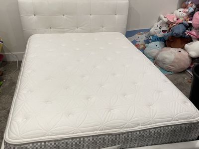 Cute Tufted Full Size Bed with Mattress