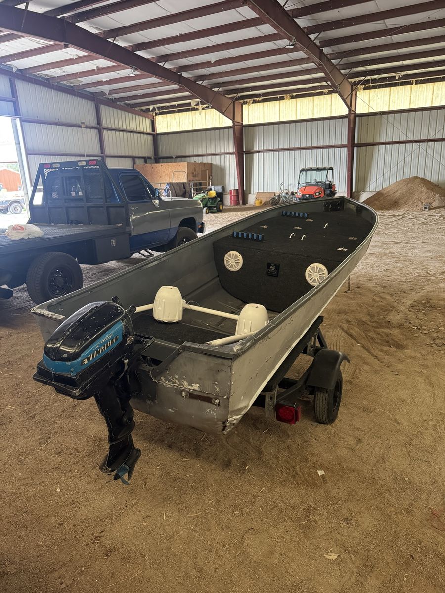 14ft Aluminum Fishing Boat + Trailer(OBO)