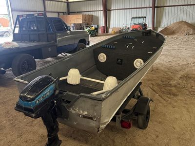 14ft Aluminum Fishing Boat + Trailer(OBO)