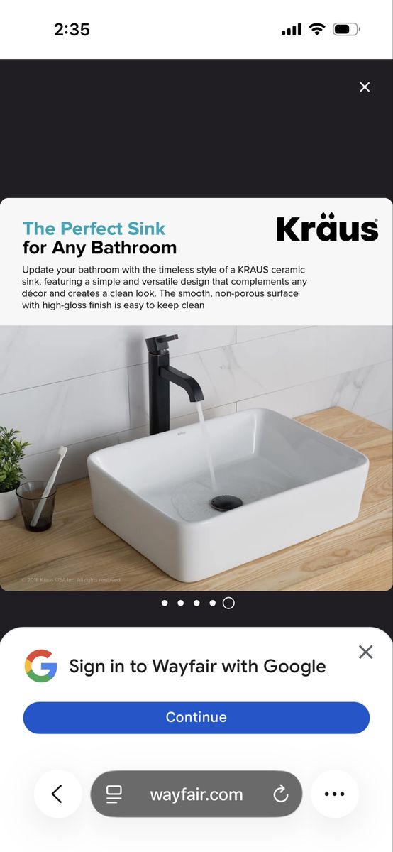 White Rectangular Ceramic Sink