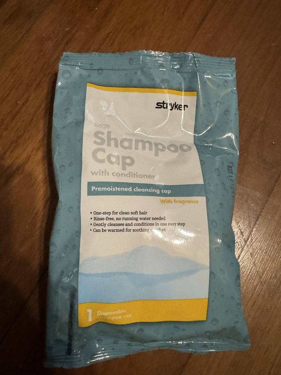 Stryker Sage Rinse-Free Shampoo Cap with Conditioner, 1 Disposable Pack