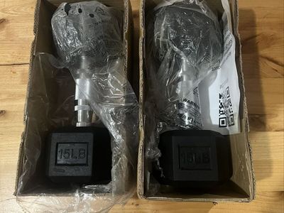New pair of 15 lb dumbbells