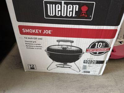 New in Box Weber Smokey Joe 14 Inch Portable Charcoal Grill Black