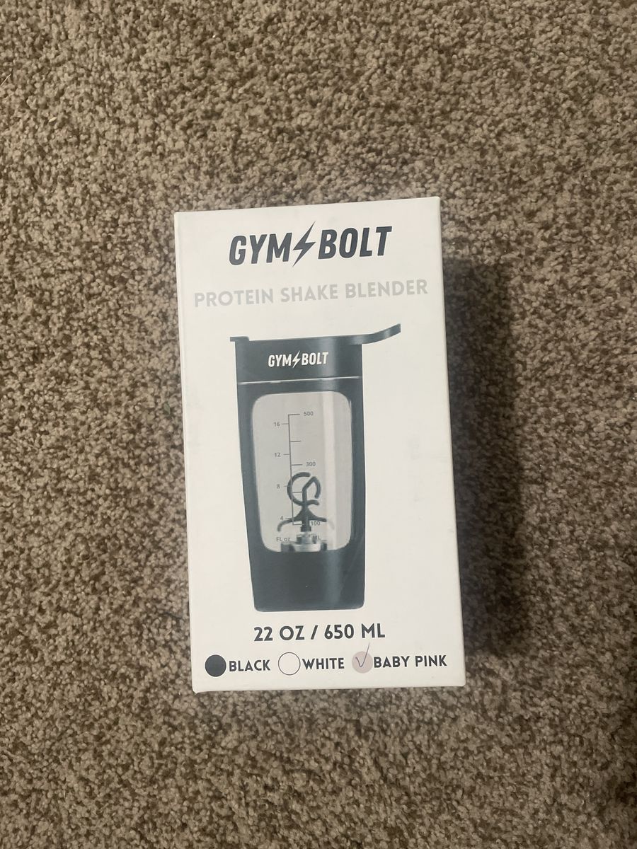 GYMBOLT Protein Shake Blender 22 oz / 650 ml - Black or Baby Pink Portable Mixer
