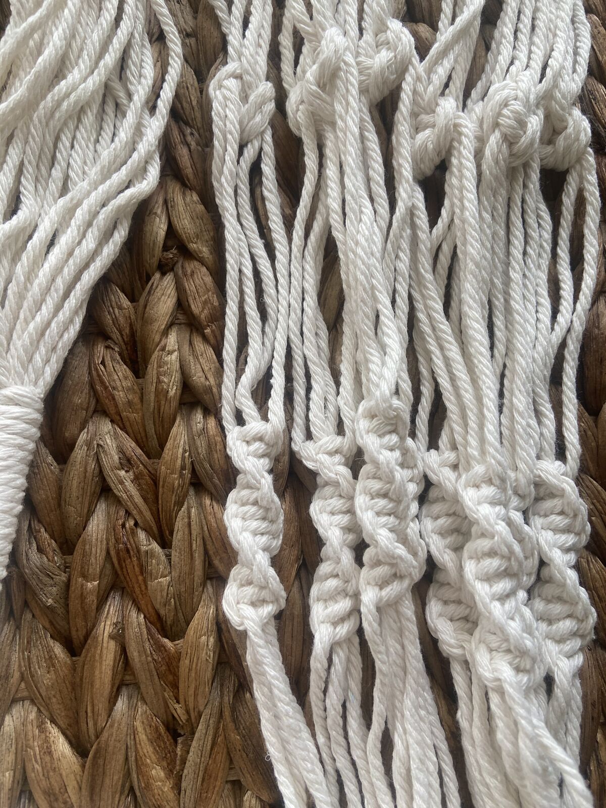 2 Indoor hanging plant holders, handmade cotton robes