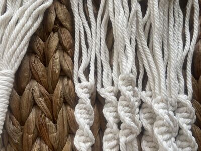 2 Indoor hanging plant holders, handmade cotton robes