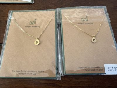 New Gold Tone Initial Letter Necklace - 9 available