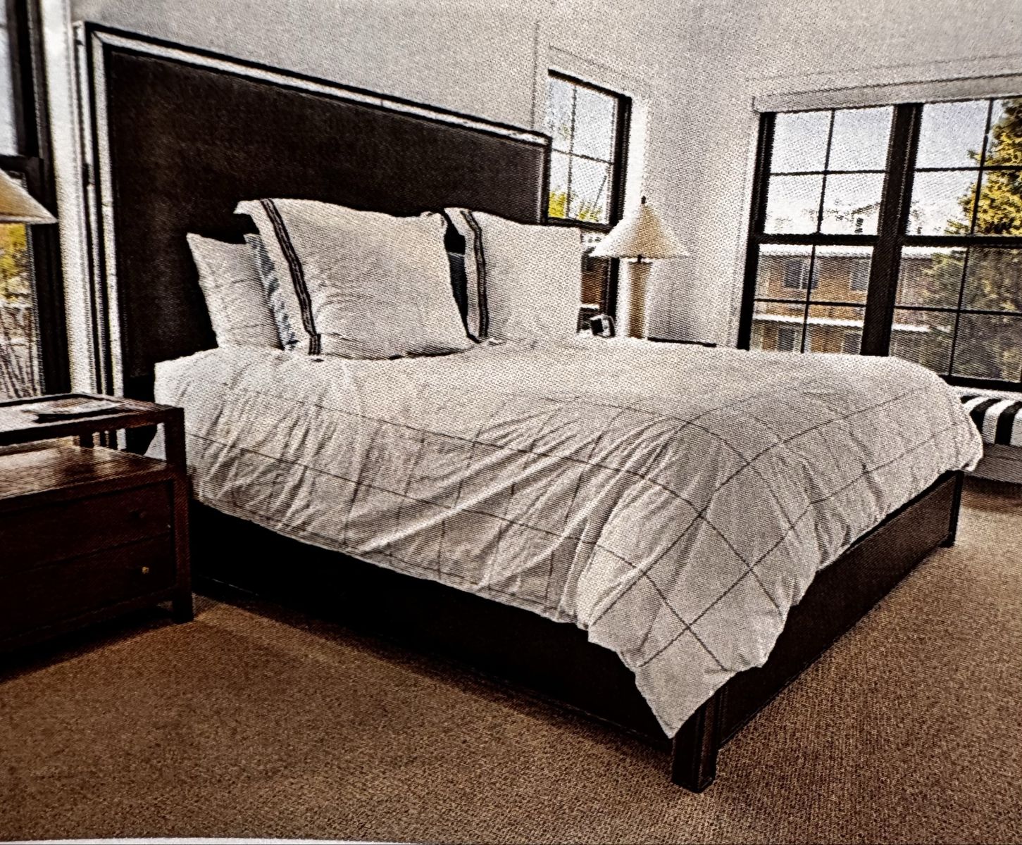 Restoration hardware deluxe  headboard, and bedframe-king size