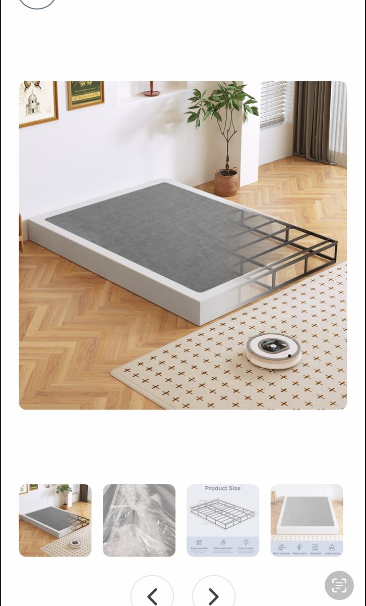 Queen metal box spring w/cover 7”