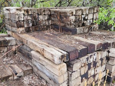 Railroad ties. 2 foot long for $1 each. Southeast of Mt Pleasant. Camp TIFIE road fundraiser.