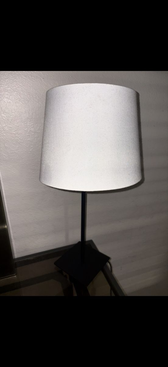 Modern Table Lamp with Black Base and White Shade
