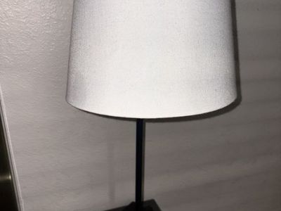 Modern Table Lamp with Black Base and White Shade