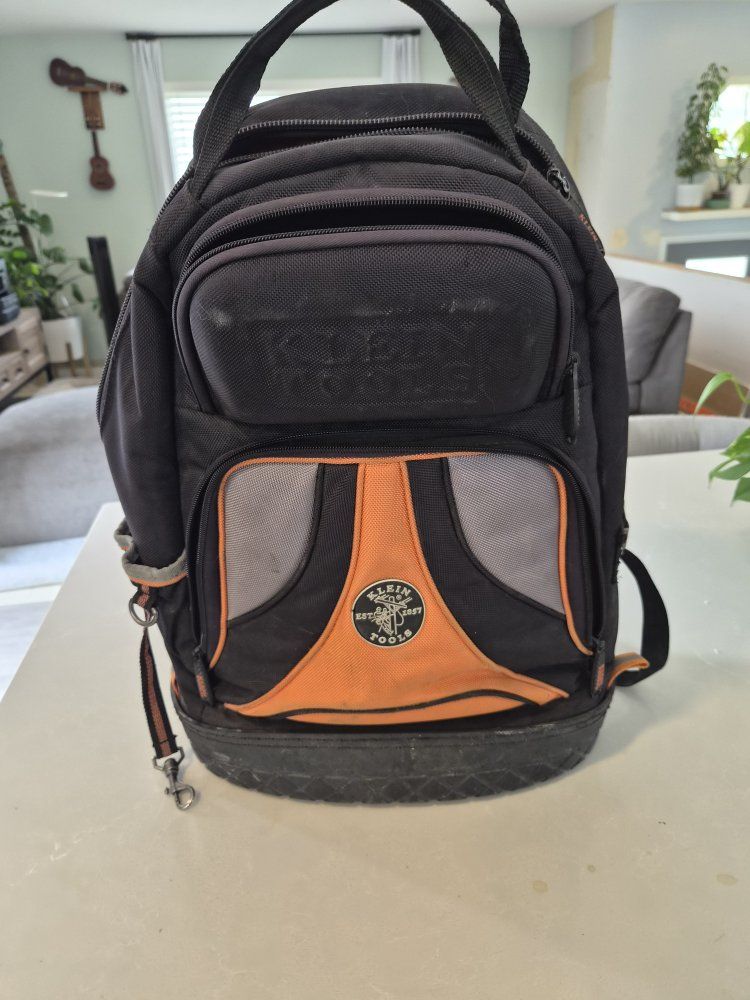 Klein Tools Tradesman Pro Tool Bag Backpack Black Orange