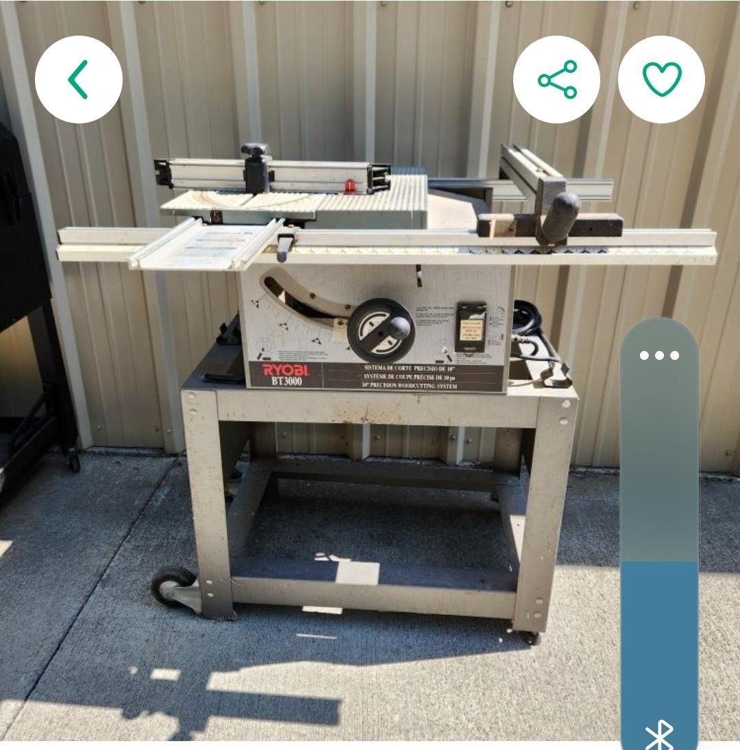 Ryobi BT3000 10-Inch Precision Woodcutting System Table Saw with Stand