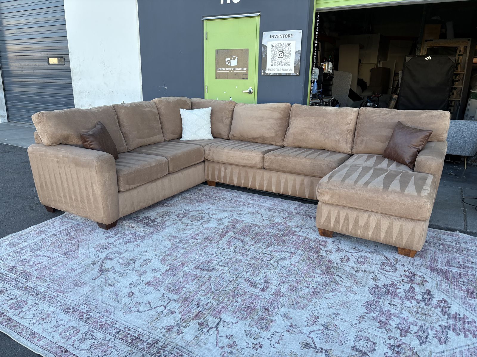 Cleaned Tan Sectional (Free Delivery)