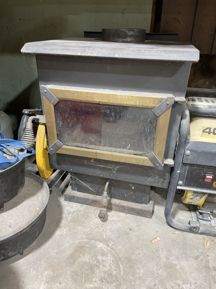 Used Wood Burning Stove Insert with Glass Window