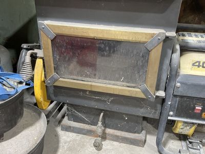 Used Wood Burning Stove Insert with Glass Window