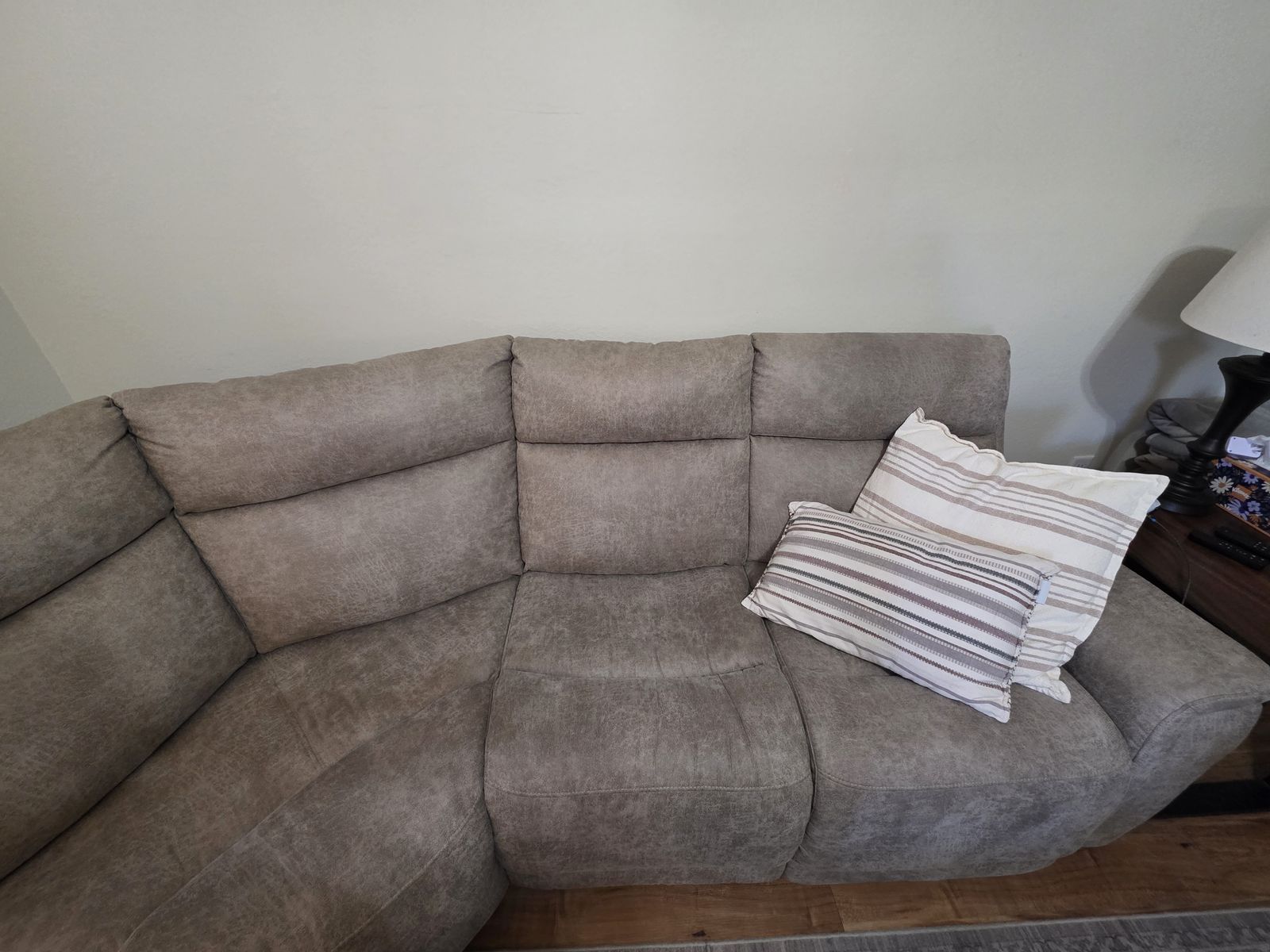 Microsuede power reclining sectional