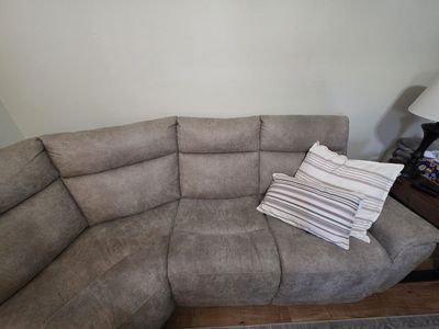 Microsuede power reclining sectional