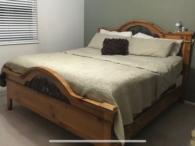 solid wood king bedframe
