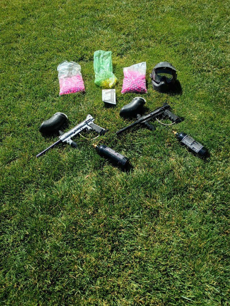 paintball guns and gear