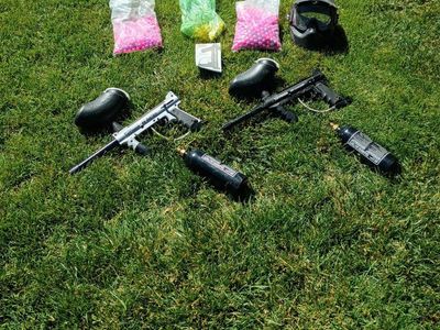 paintball guns and gear