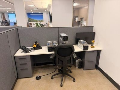 Office Cubicle – Desk & File Cabinet