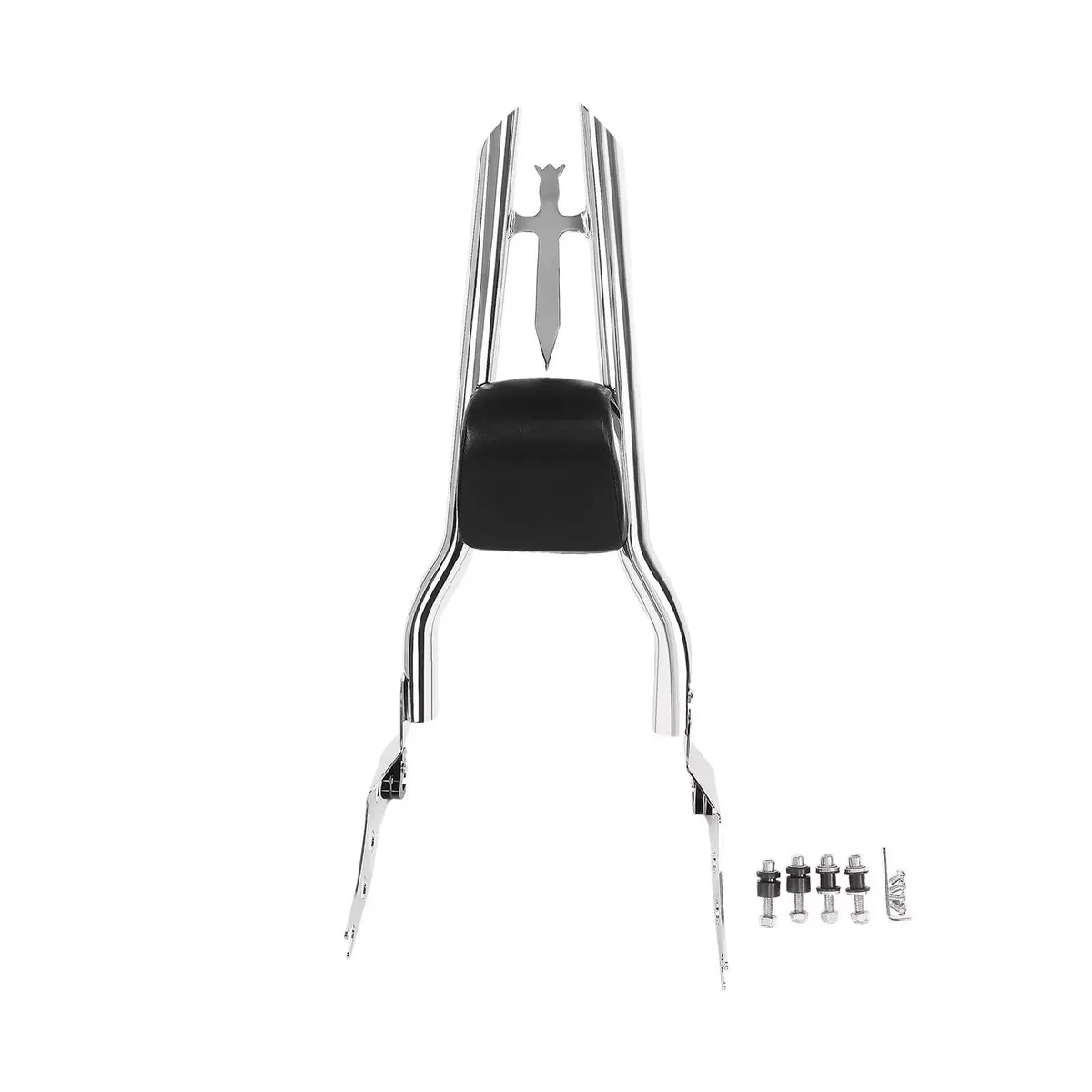 Chrome Fatboy Detachable Sissy Bar Passenger Backrest Rear Pad With Docking H...