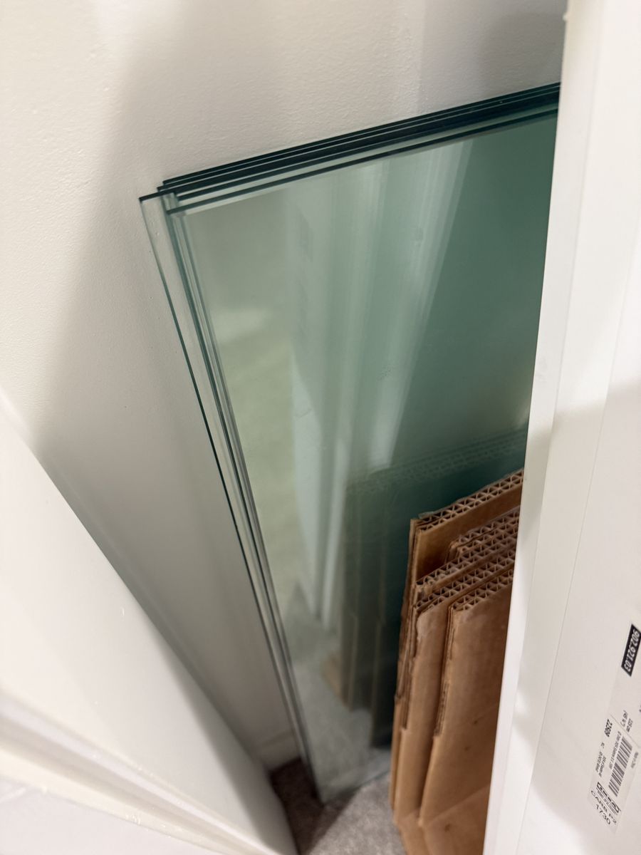 SSWBasics 10"x36"x3/16" Tempered Glass Shelf (Set of 6) & EZYDECOR Wall Brackets (set of 12)