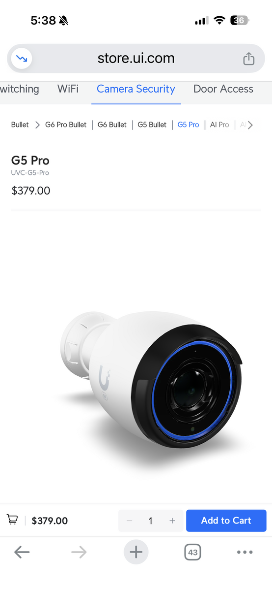 Ubiquiti G5 Pro 4K Cameras / Enhancer LED & Floodlights