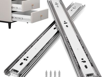 5 Pk 22" Metal Silver Drawer Slides Side Mount Ball Bearing Full Extension Glides