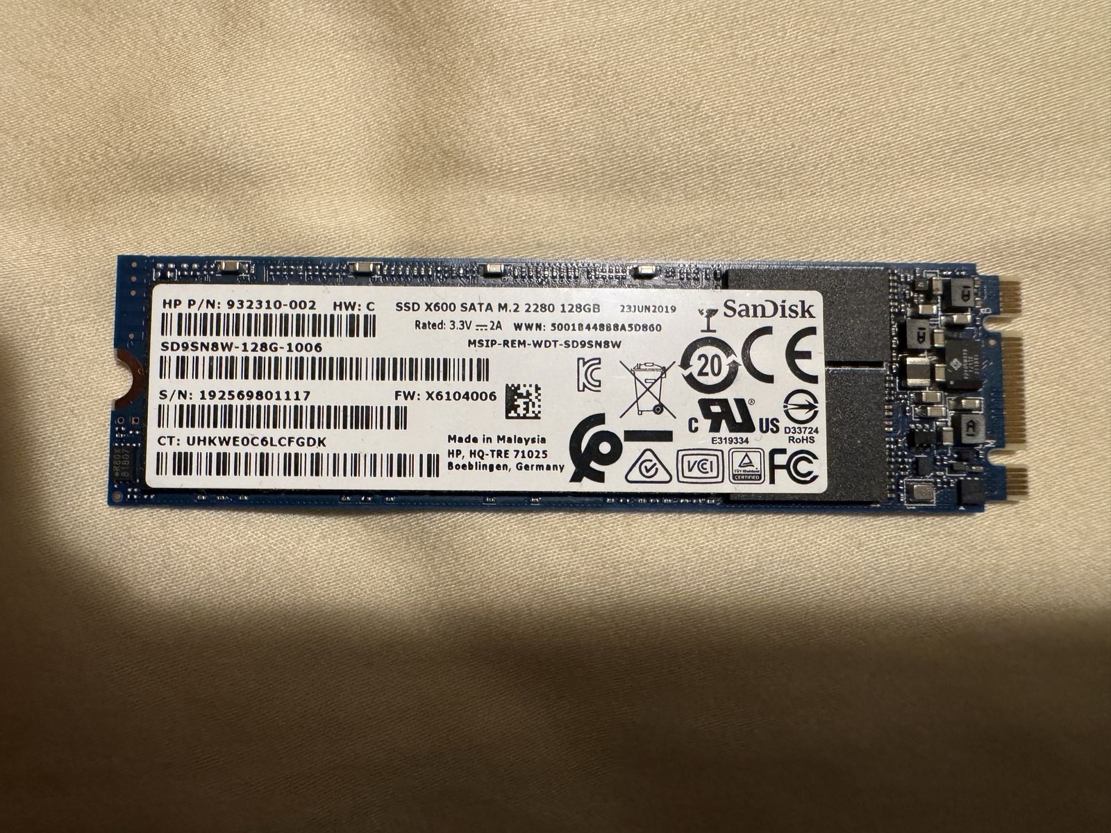 SanDisk X600 SATA M.2 2280 128GB SSD