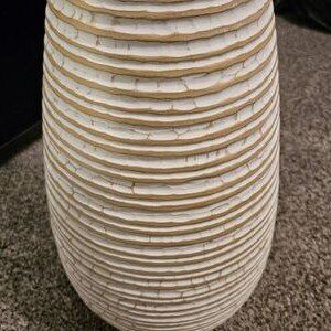 New round striped vase light colors