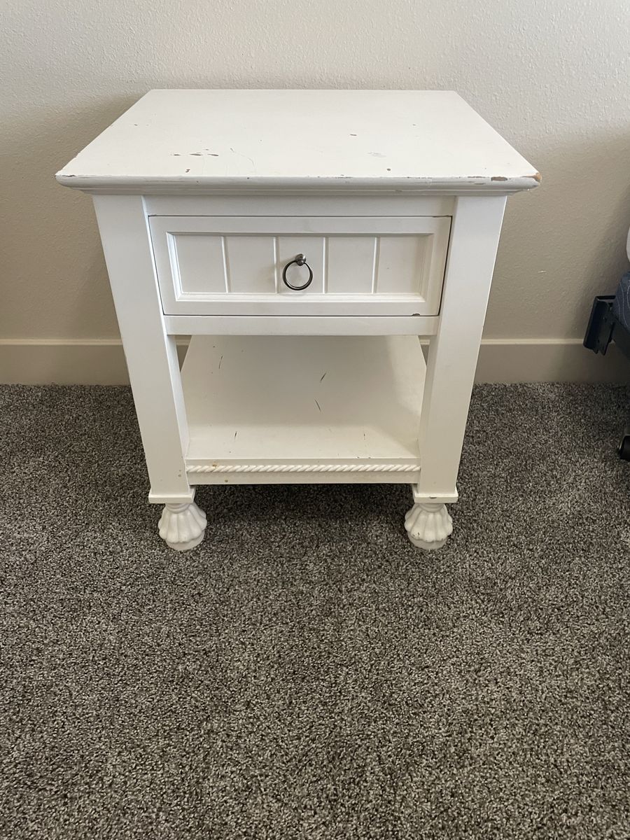 White Wooden Nightstand or end table