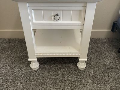 White Wooden Nightstand or end table