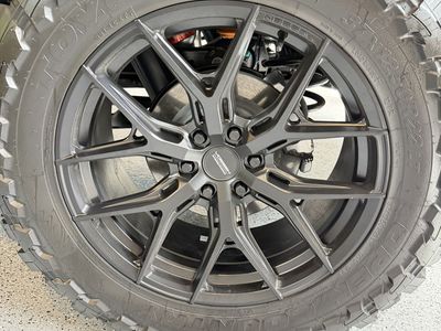 Vossen wheels 22x9.5 on Toyo MT 37”.